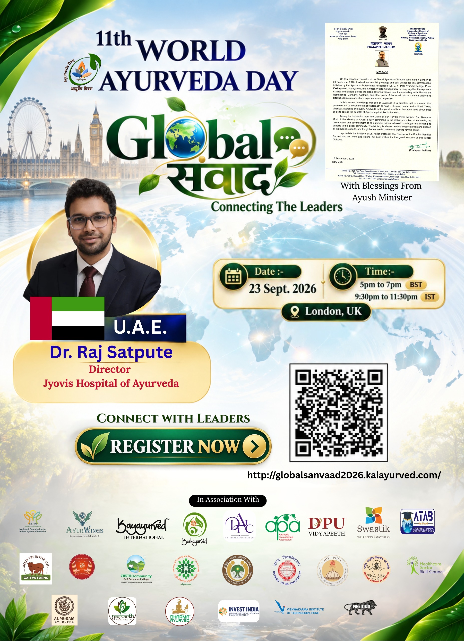 Dr. Raj Satpute — Director, Jyovis Hospital of Ayurveda, U.A.E.