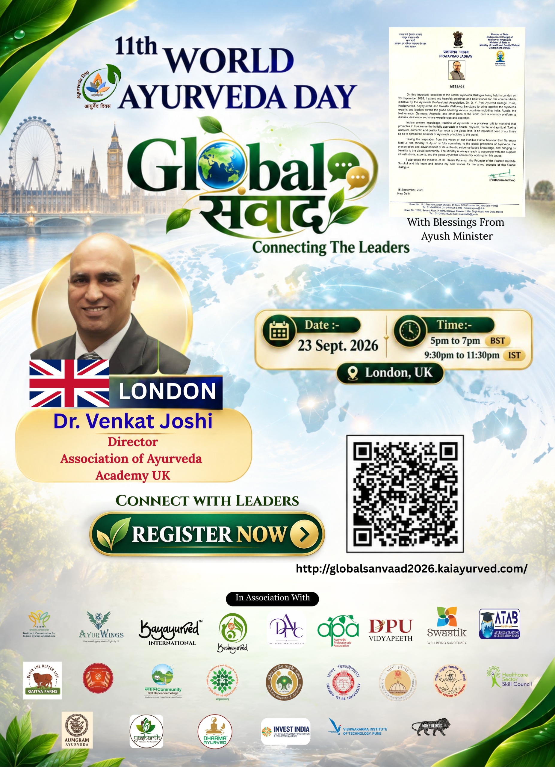 Dr. Venkat Joshi — Director, Association of Ayurveda Academy UK